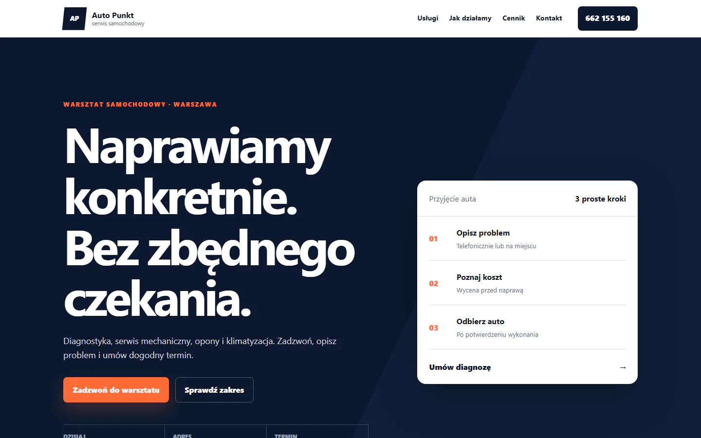 Projekt Auto Punkt — widok komputerowy
